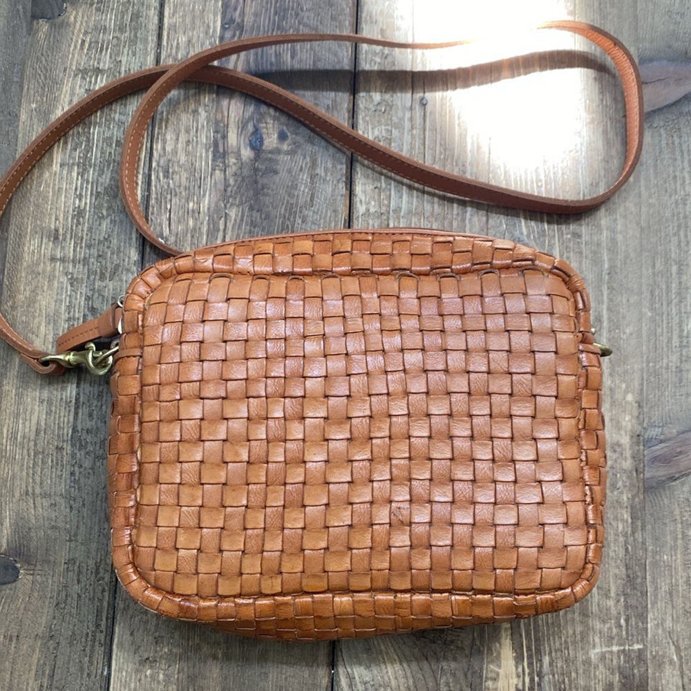 Clare V Tan Woven Leather Crossbody Bag - Picture 2 of 6